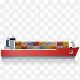 集装箱船正确的红色的船Tran