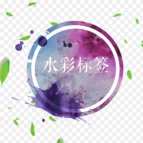 水墨画装饰图案标签