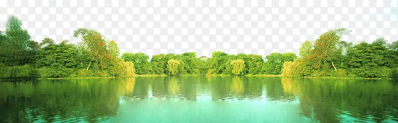 湖泊绿植景观