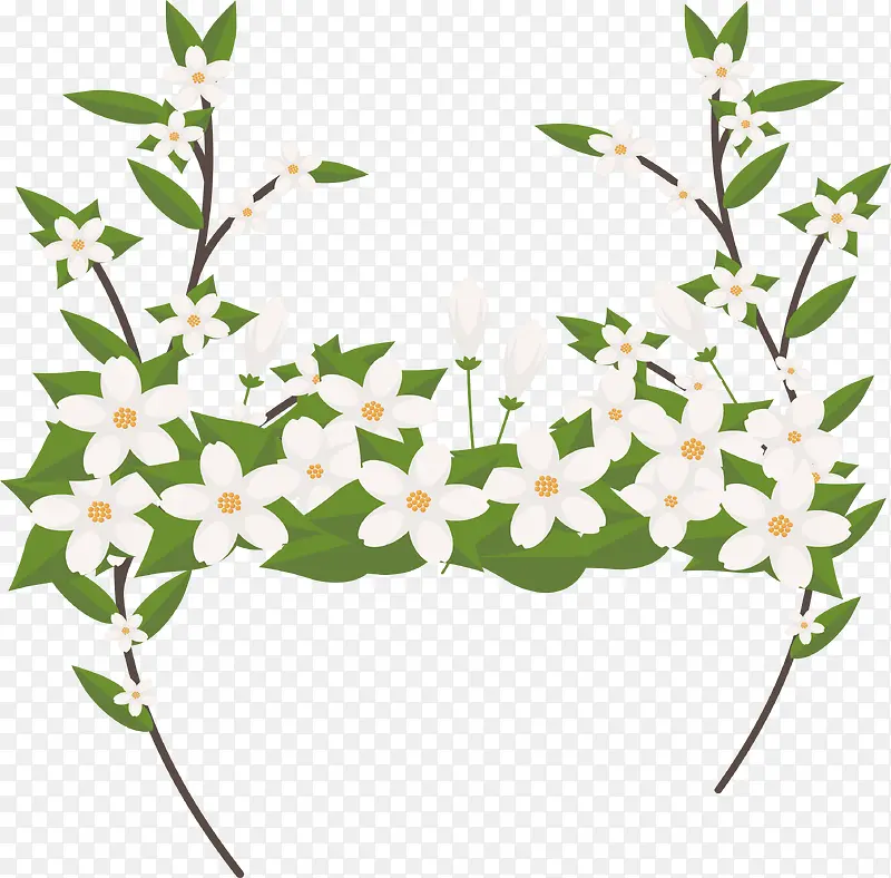 白色花朵标题框