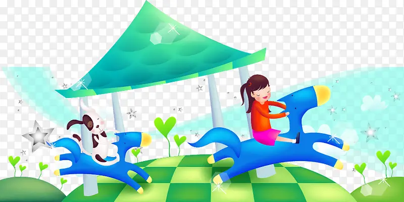 矢量木马孩子