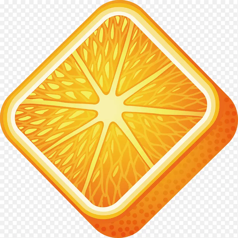 手绘方形橙子