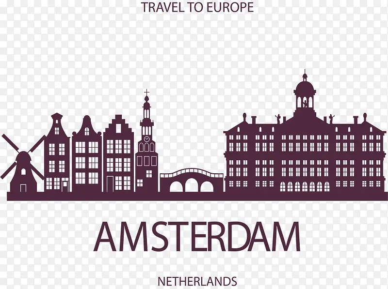 欧洲阿姆斯特丹旅游海报