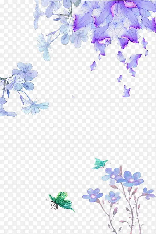 紫色清新唯美花朵装饰图案