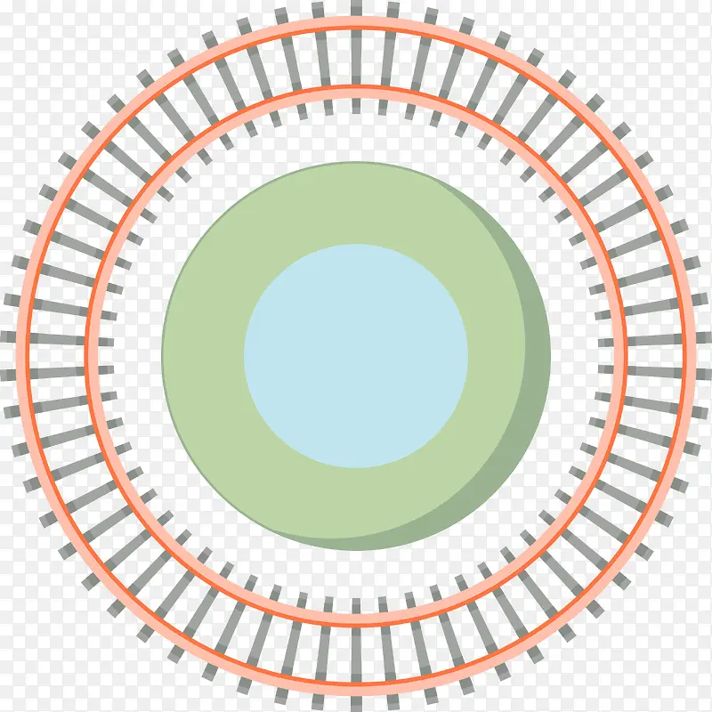 圆形卡通轨道矢量图