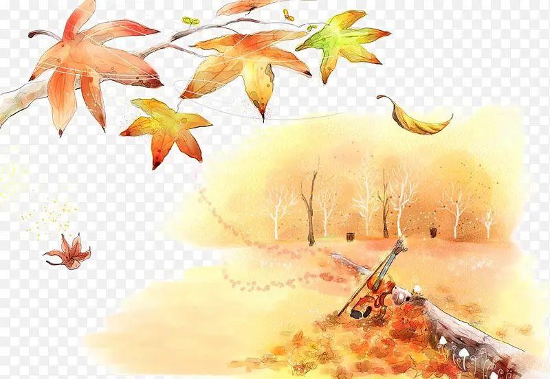 秋天水彩背景