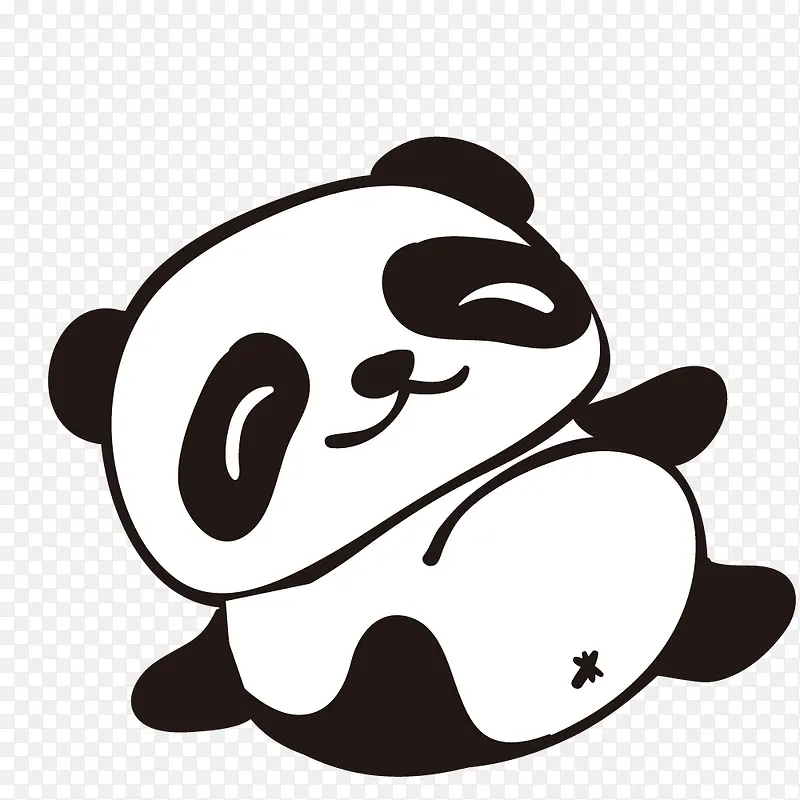 躺着的手绘大熊猫