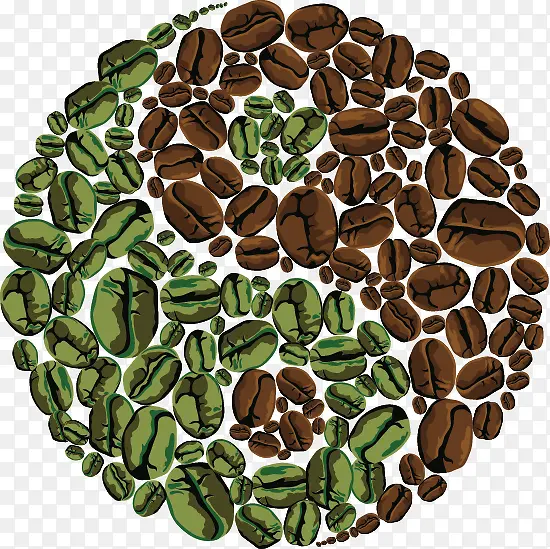 矢量手绘咖啡豆