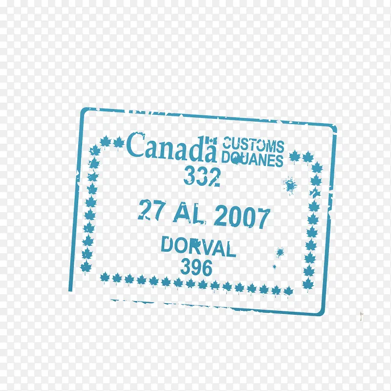 蓝色矢量加拿大邮戳