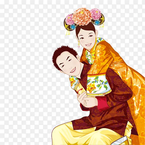 中国传统新郎新娘