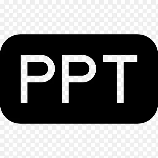 PPT文件型矩形黑色界面符号图标