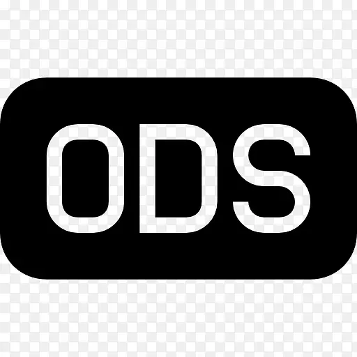 ODS文件圆润的黑色矩形符号图标