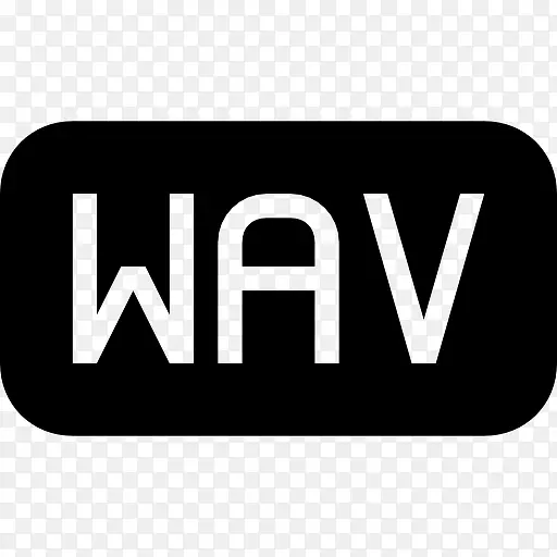 WAV文件类型界面圆角矩形实心符号图标