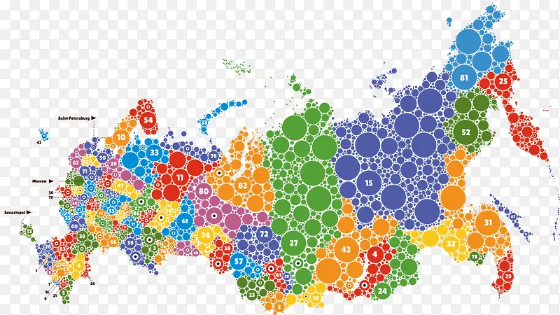 矢量创意俄罗斯地图