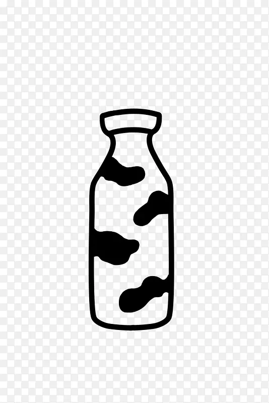 手绘的牛奶瓶