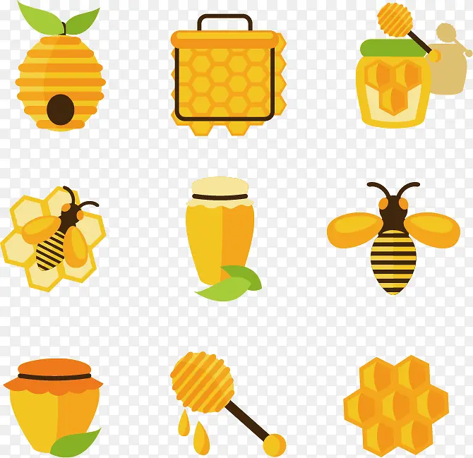蜜蜂和蜂蜜图标
