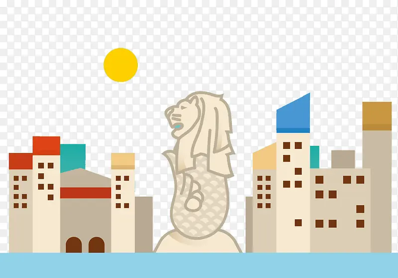 新加坡鱼尾狮喷水雕塑