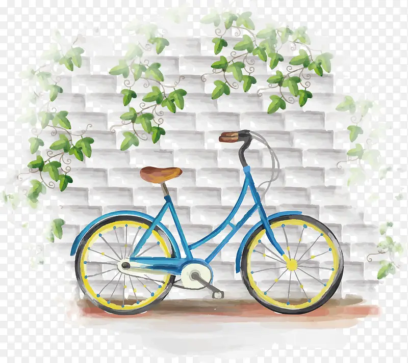 矢量手绘插画自行车