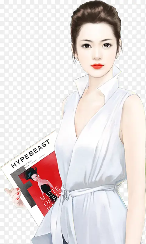 白衬衫绾头发都市白领美女