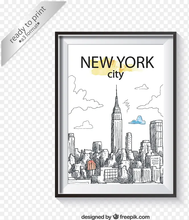创意手绘纽约