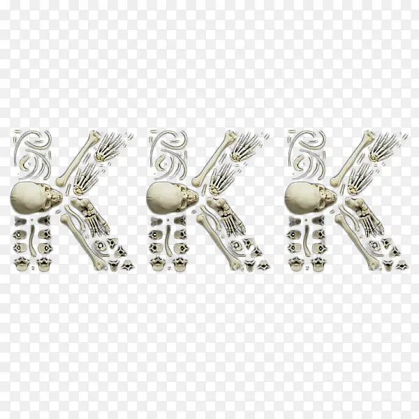 KKK艺术字骨骼拼图