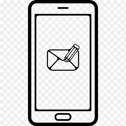 写电子邮件消息的符号在手机屏幕图标