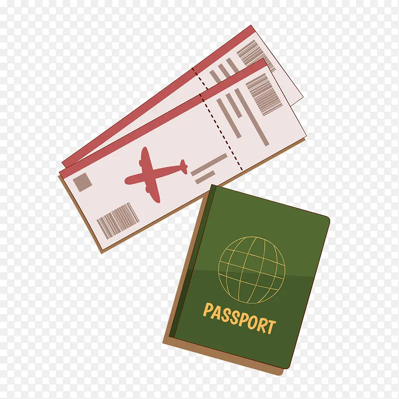 旅游机票护照装饰