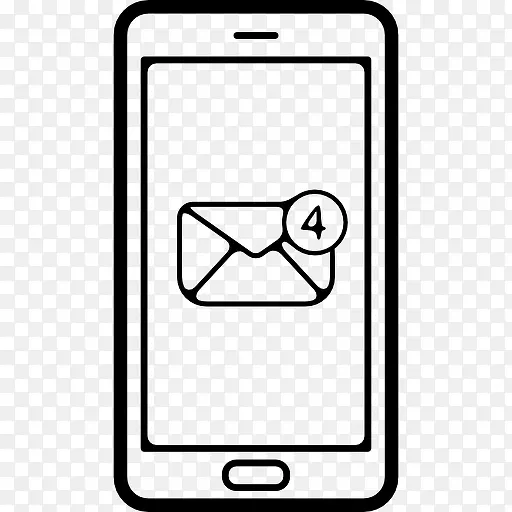 邮件符号在手机屏幕上4个新的消息图标