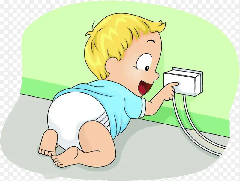 幼儿用电安全警示插画