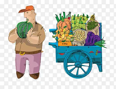 卡通蔬菜板车