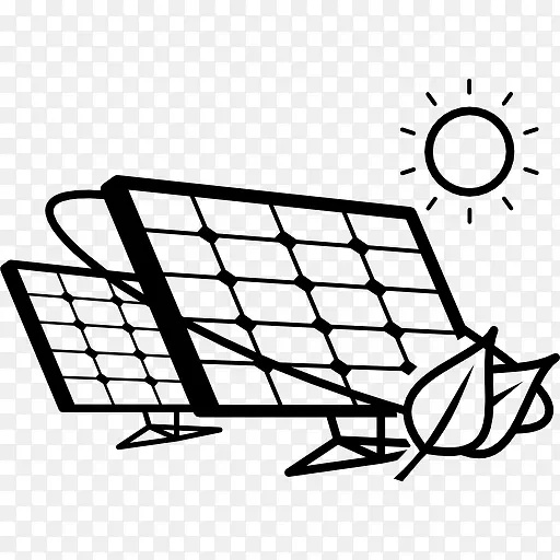 生态太阳能板夫妇在阳光下图标