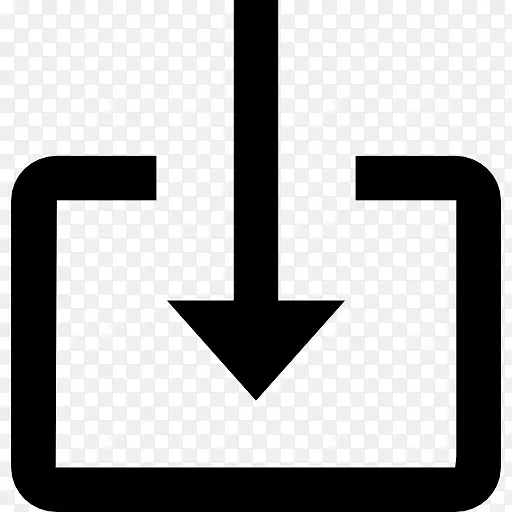 下载符号向下箭头在一个矩形图标