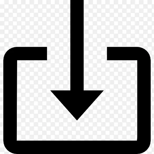 下载箭头符号在一个矩形图标