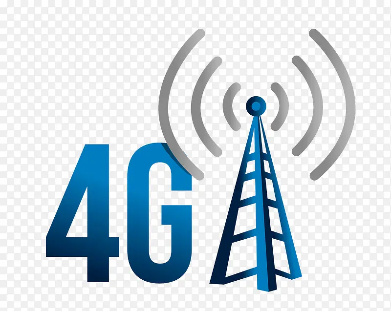 4G无线网络信号塔插画