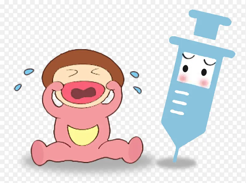 儿童接种疫苗打针漫画
