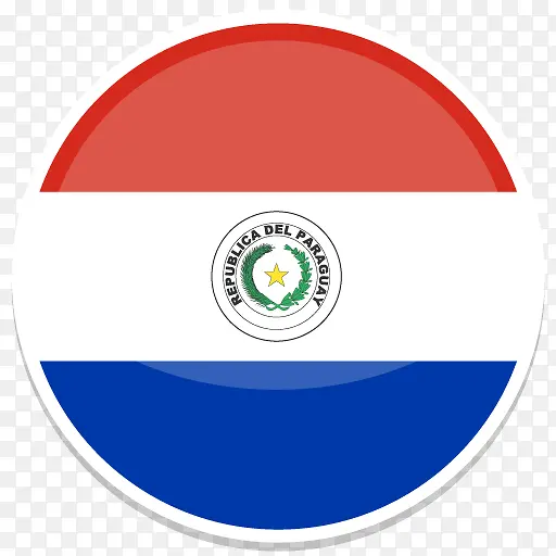 巴拉圭平圆世界国旗图标集