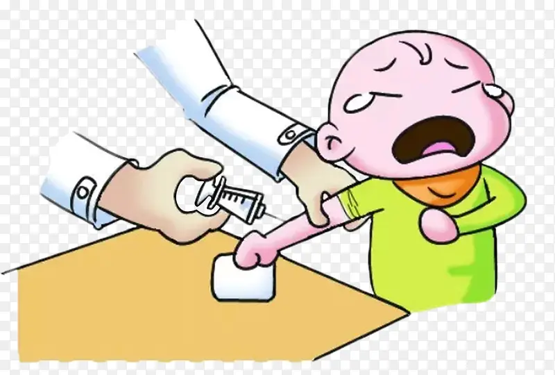 宝宝预防接种卡通插图