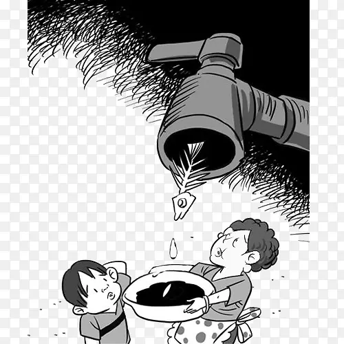 污染水 水龙头鱼骨头