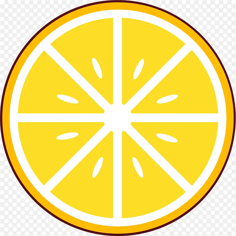 黄色扁平化柠檬食物元素