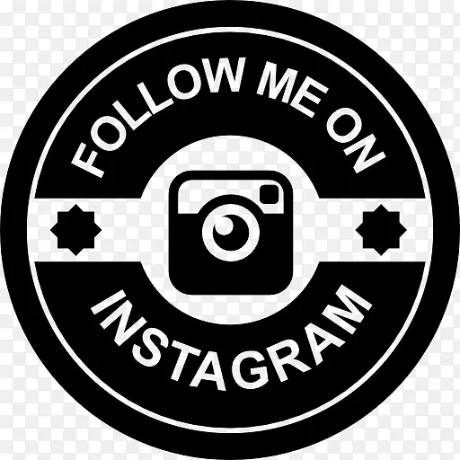 跟随我的Instagram复古徽章图标