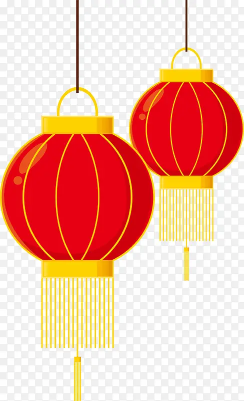 红色卡通中国风灯笼