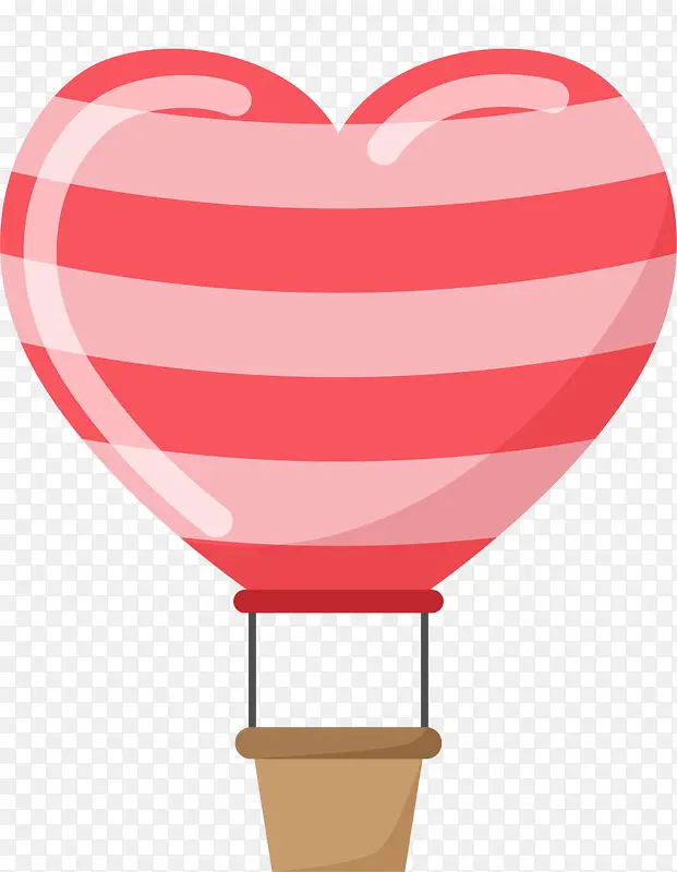 情人节红色爱心热气球