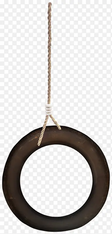 棕色麻绳吊着的轮胎