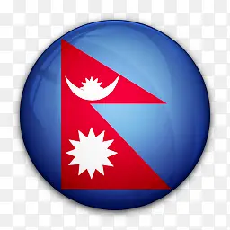 国旗尼泊尔对世界标志图标