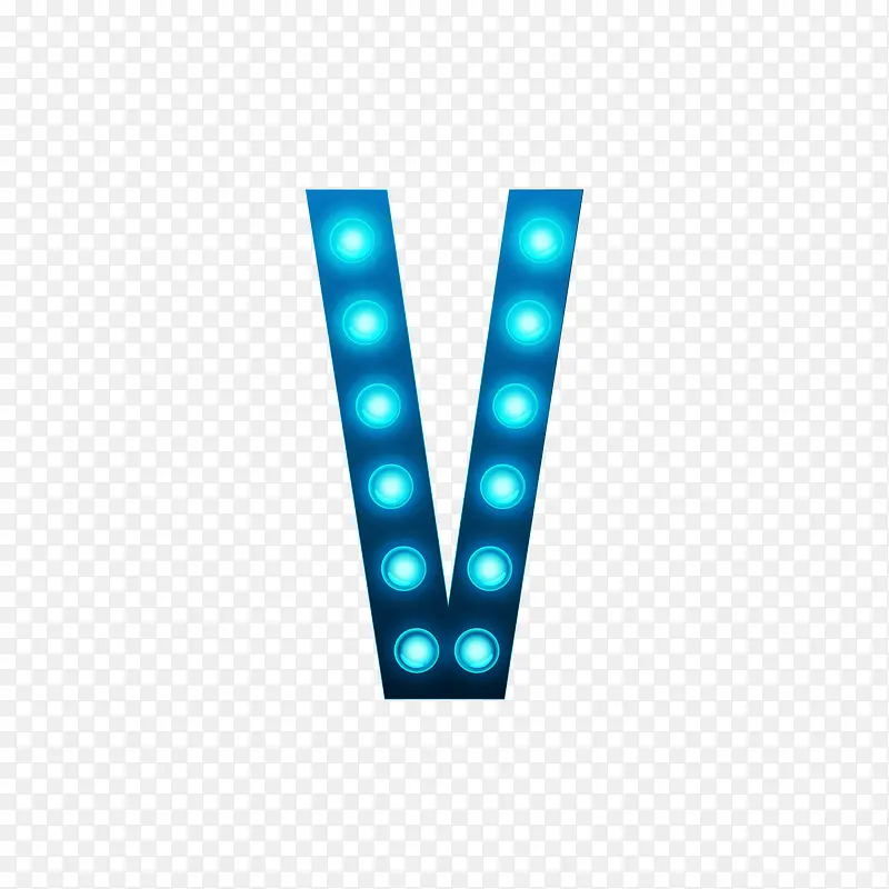 夜光灯字母V