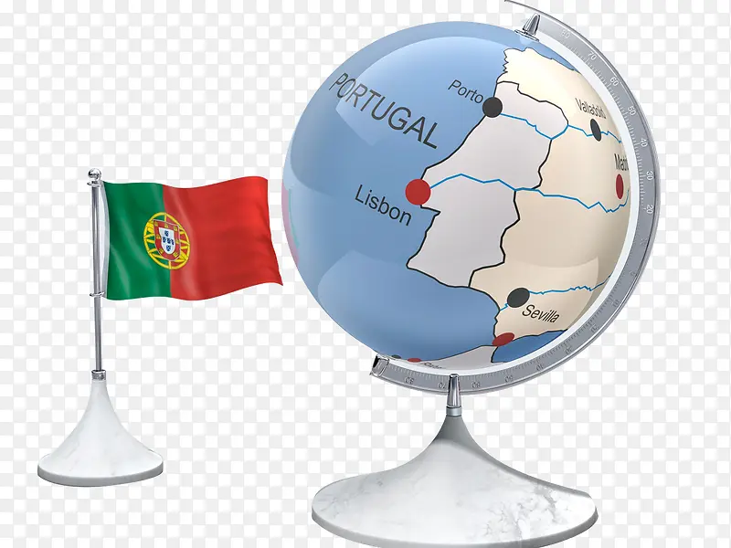 葡萄牙国旗地球仪