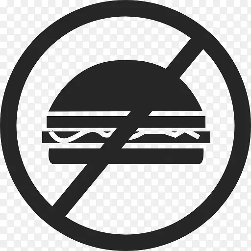 禁止吃汉堡垃圾食品图标
