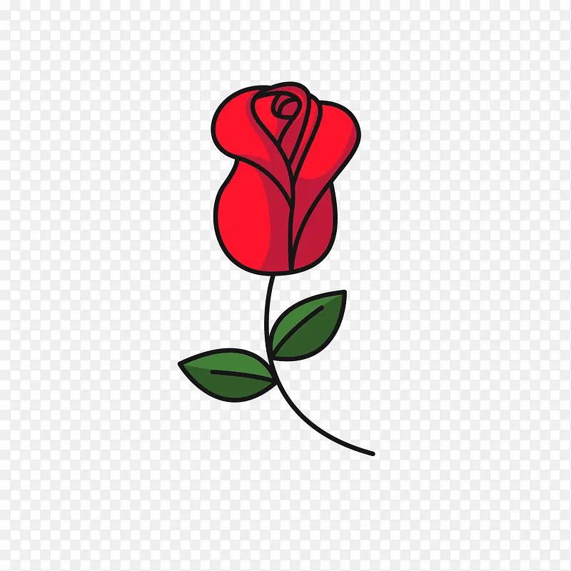 卡通浪漫的玫瑰免抠素材