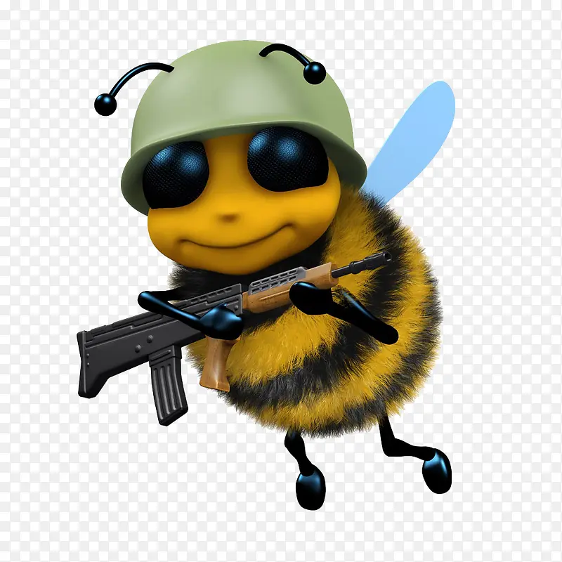 蜜蜂战士拿机关枪