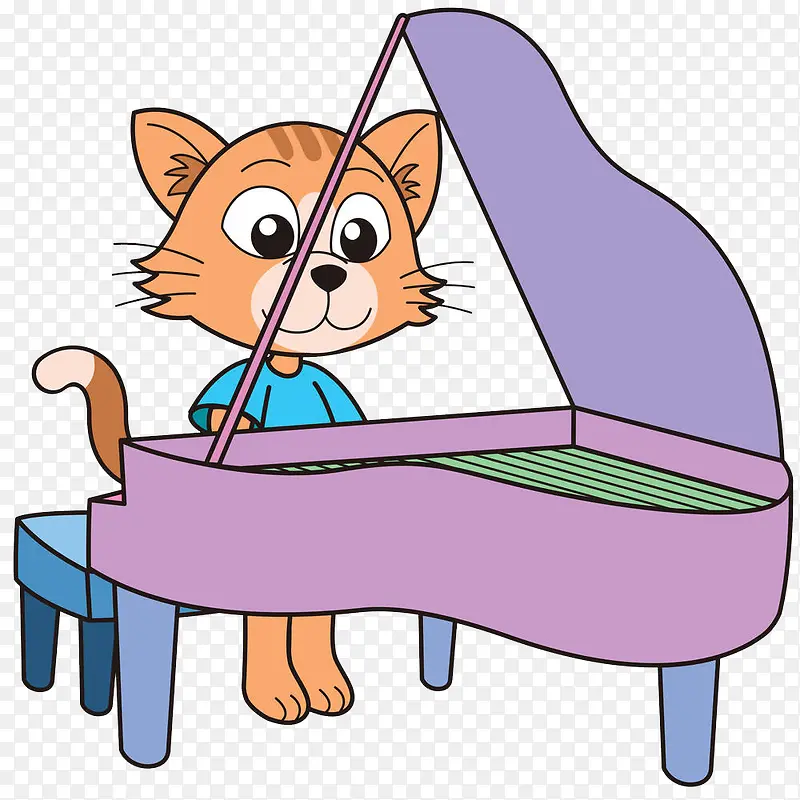 小猫弹钢琴